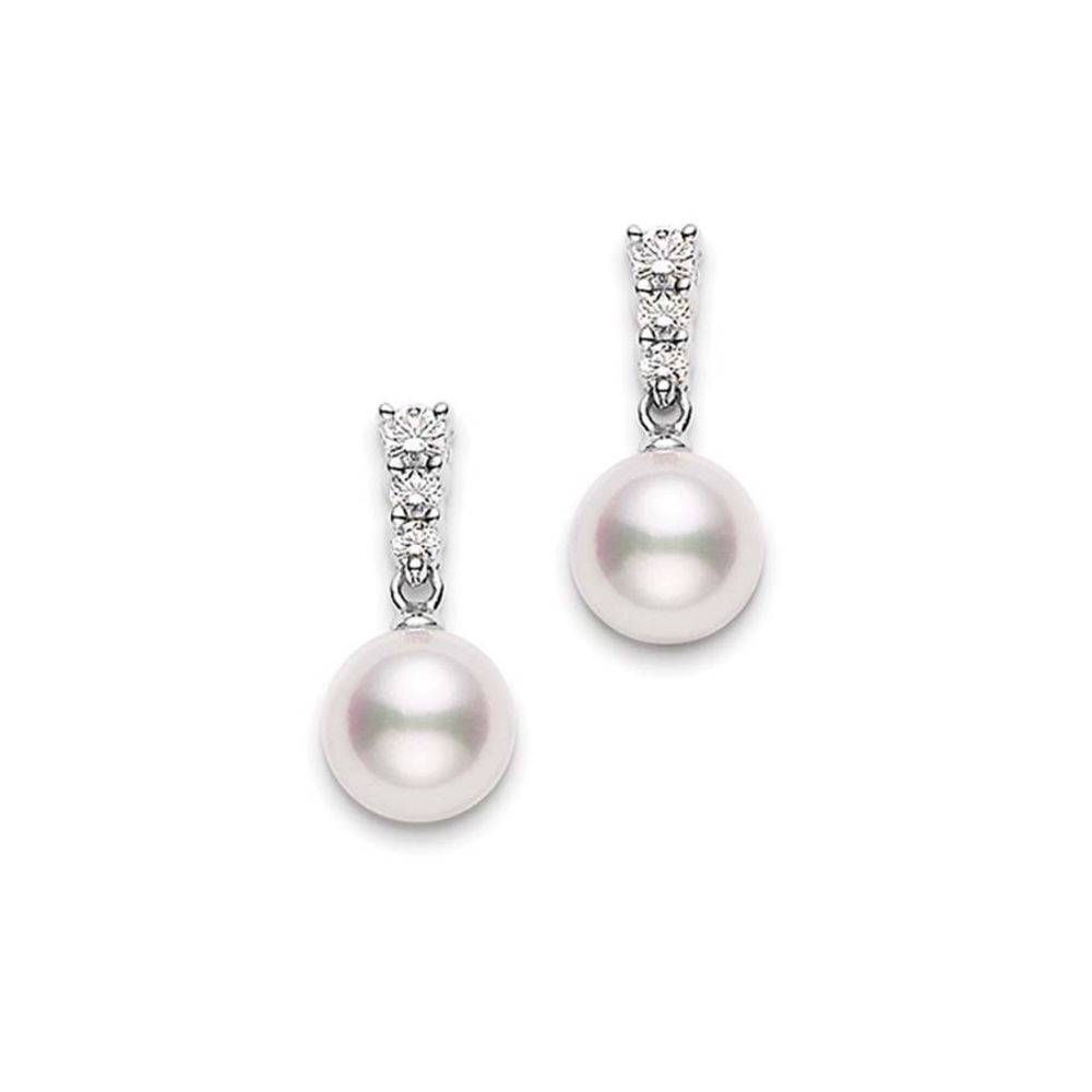 Mikimoto Pear/Diamond Drop Earrings 💎
